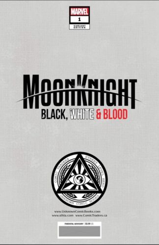 ๐ฅ๐ MOON KNIGHT BLACK WHITE BLOOD #1 CREEES Unknown 616 Trade Dress Variant
