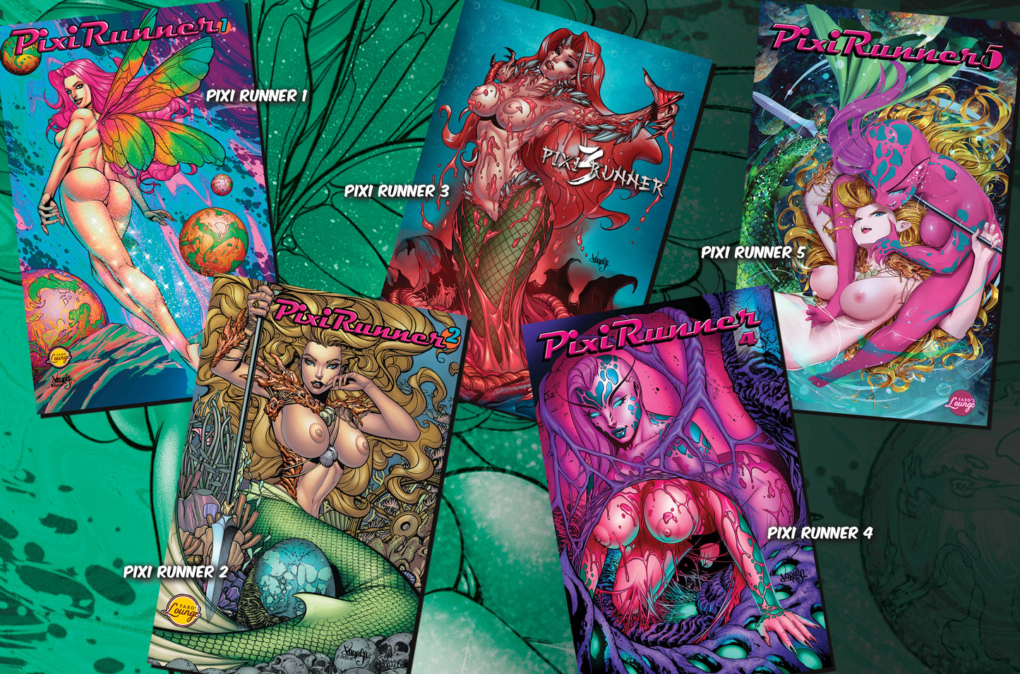 Pixi Runner #6 – Double Tails: Mermaid Ménage | Mature Sci-Fi Comic | Faro's Lounge