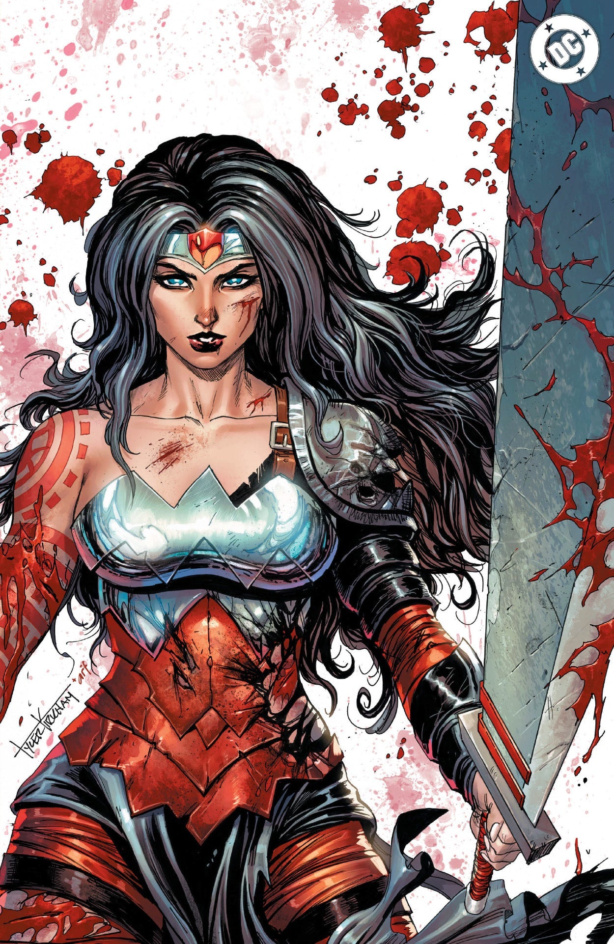 [FOIL] ABSOLUTE WONDER WOMAN #23 TYLER KIRKHAM BATTLE DAMAGED EXCLUSIVE VIRGIN VAR (08/26/2026)