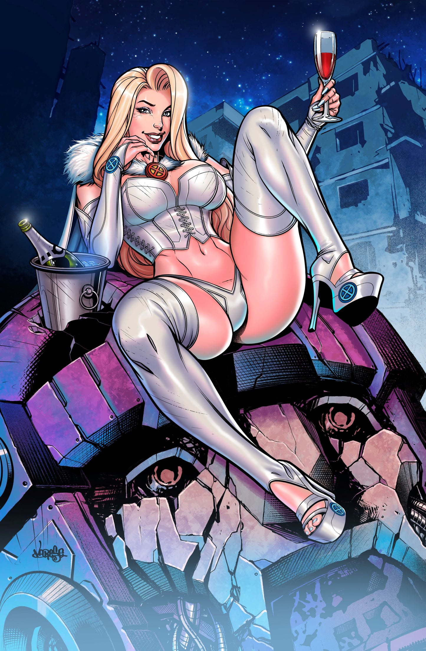 Slave Leia Steel Bikini Spectacular #4 – Emma Frost Hellfire Holochrome LTD | Faro's Lounge