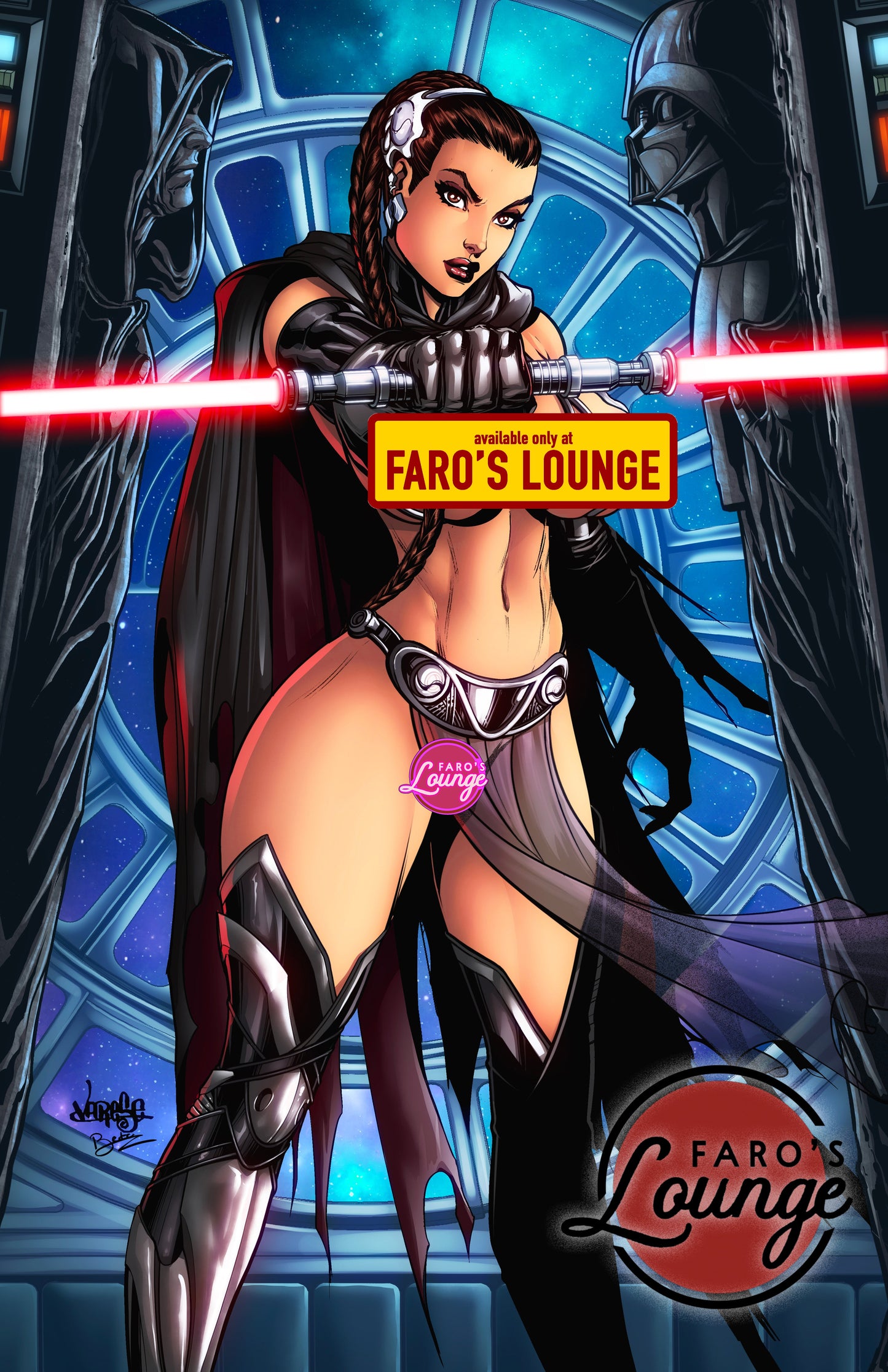 Slave Leia Steel Bikini Spectacular #1 – Digital Download | Sith Leia Organa & Darth Vader Mature Full-Color Pinup Art