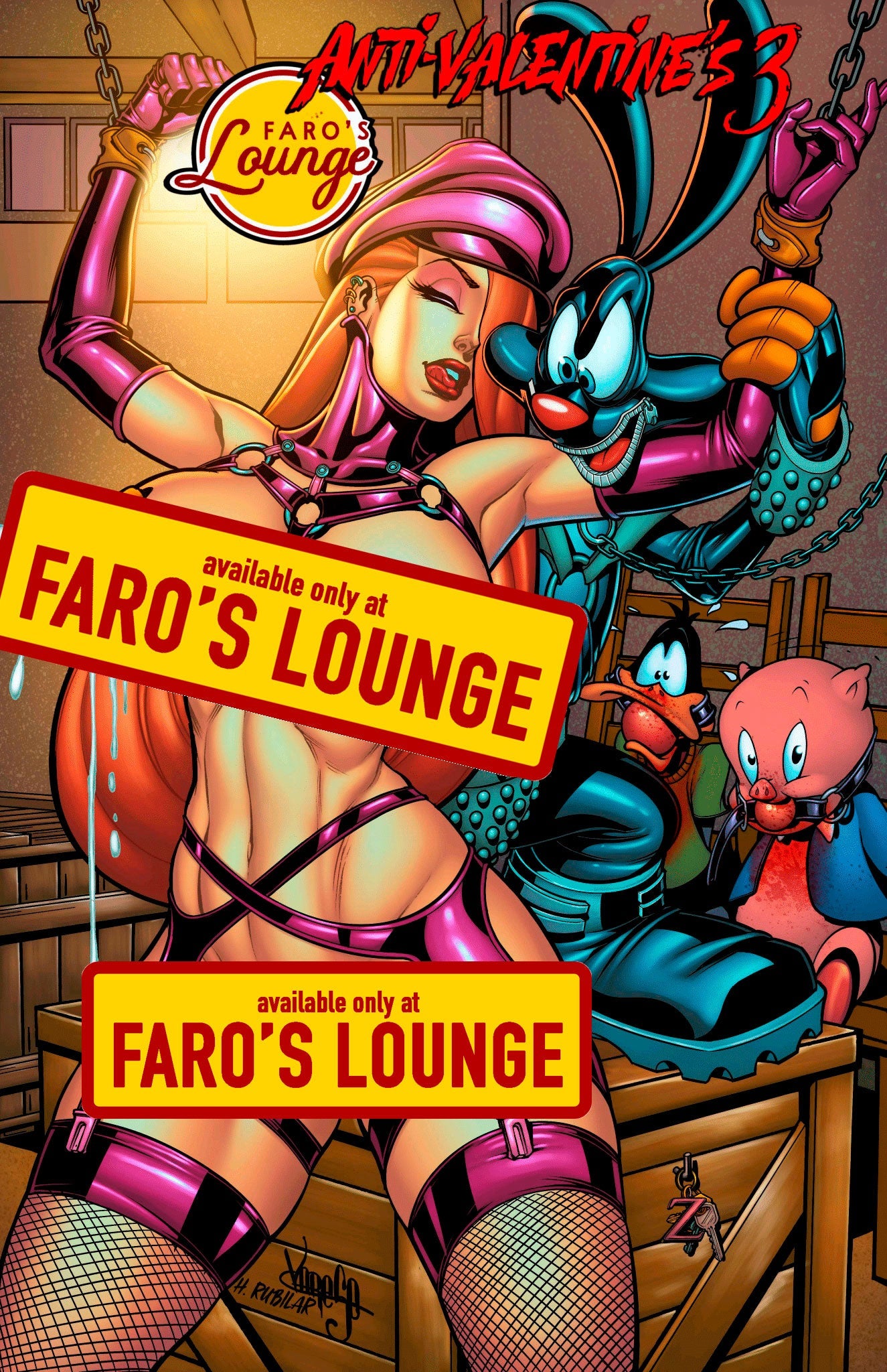 Anti-Valentine's #3 – Pulp Fiction Bondage Cover with Jessica Rabbit & Roger by Faro Kane